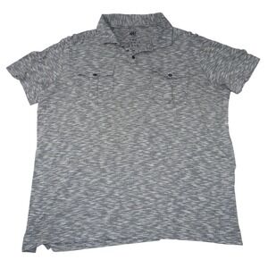 Rock & Republic Mens XL Heather Gray The Iconic Polo Shirt Short Sleeve